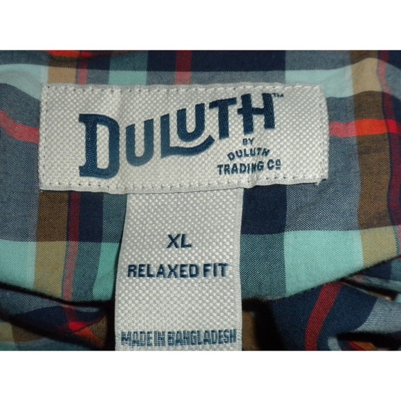 Duluth Shirt Mens XL Blue Plaid Relaxed Fit‎ Untucked BBQ Short Sleeve 38922 Dad - Picture 7 of 13